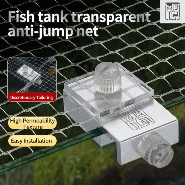 ZRDR Fish Tank Anti-Jump Net and Clips